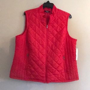 Red quilted vest